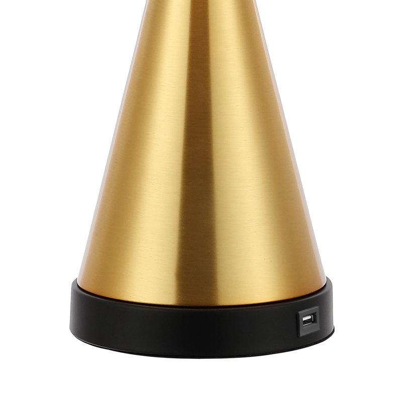 Vinona Metal USB Table Lamp, Brass Gold