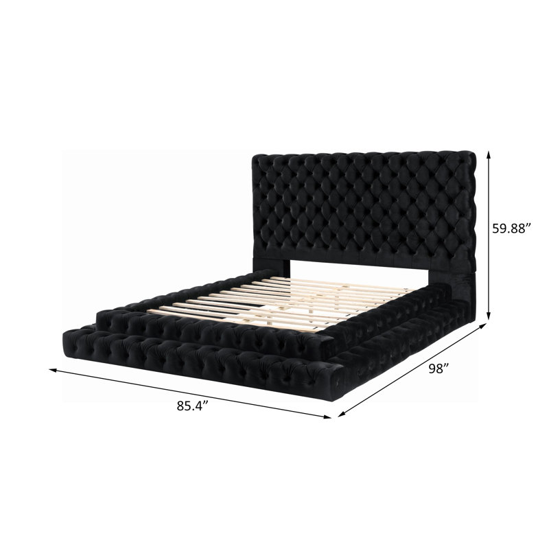 Queen Bed, Black, Black, Queen