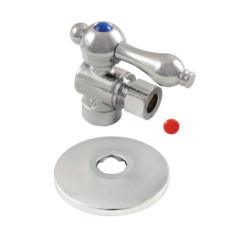 Comp Quarter-Turn Angle Stop Valve, Chrome poli