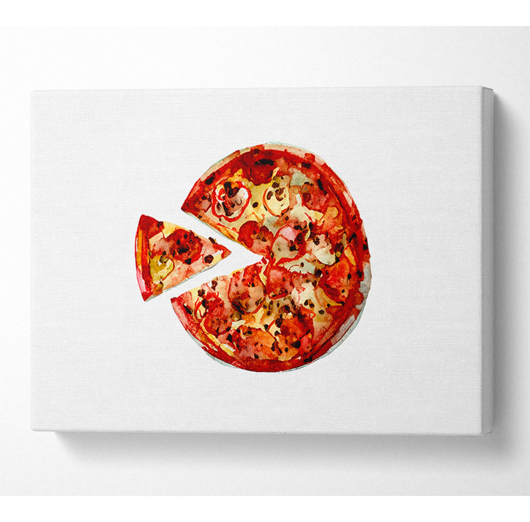 Pizza Share Canvas Aquarell