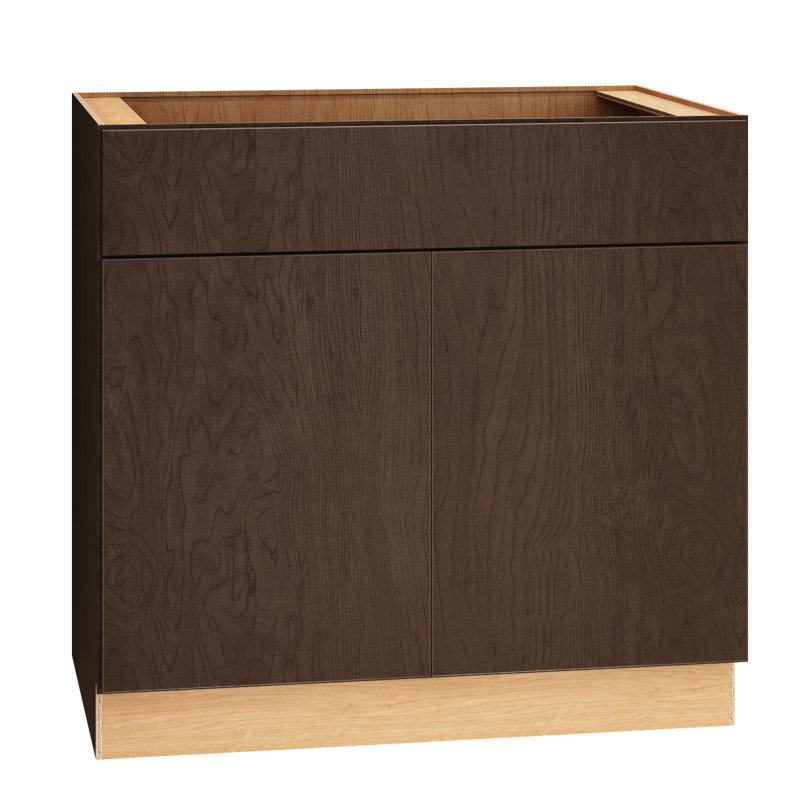 Rosemont Slab 36'' W x 34.5'' H Plywood Sink Base Cabinet, Toasted Spice