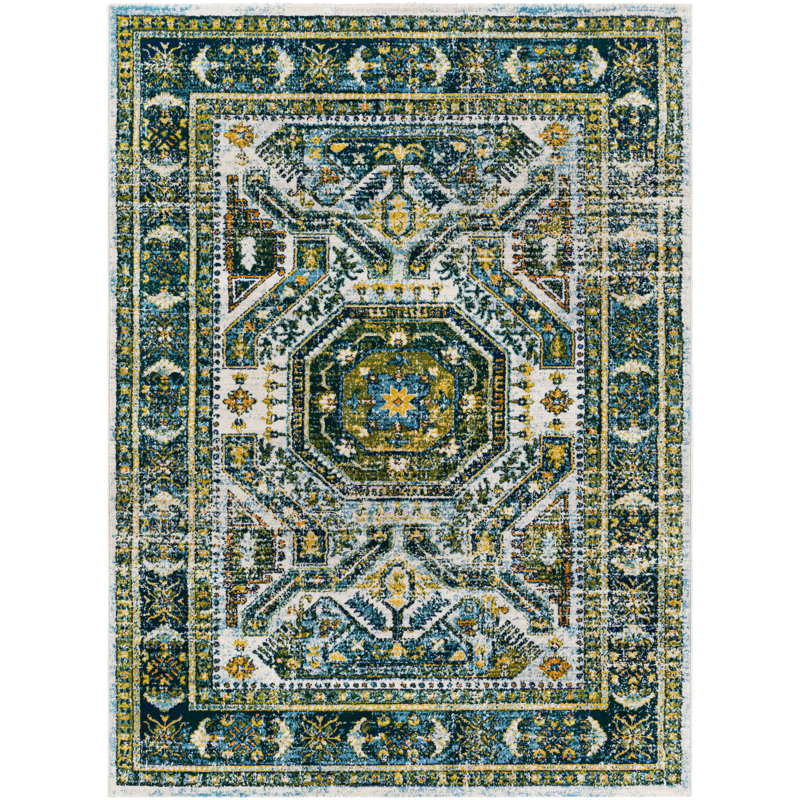 Fleeman Oriental Indoor Rug, Rectangle 6'7" x 9'