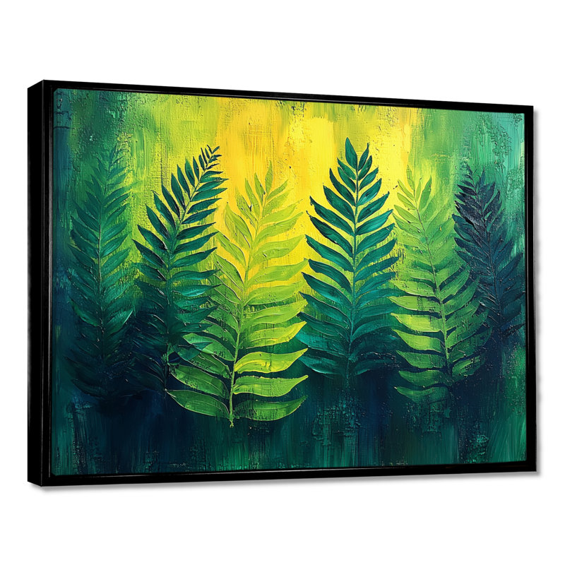 Dometrius - Floral Canvas Art Print, H 30 po x l 40 po, Noir, noir, noir, noir, Impression encadrée flottante