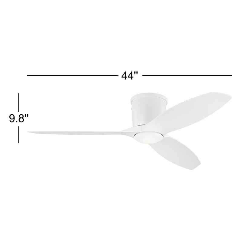 Aisling Ceiling Fan with LED Lights, Matte White, Matte White, 44"