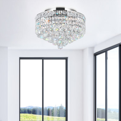 Plafonnier encastré 4 lumières avec finition chromée