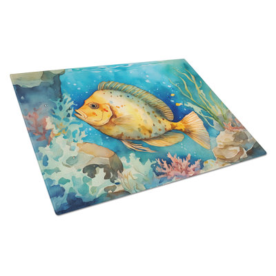 Flounder Glass Cutting Board Large