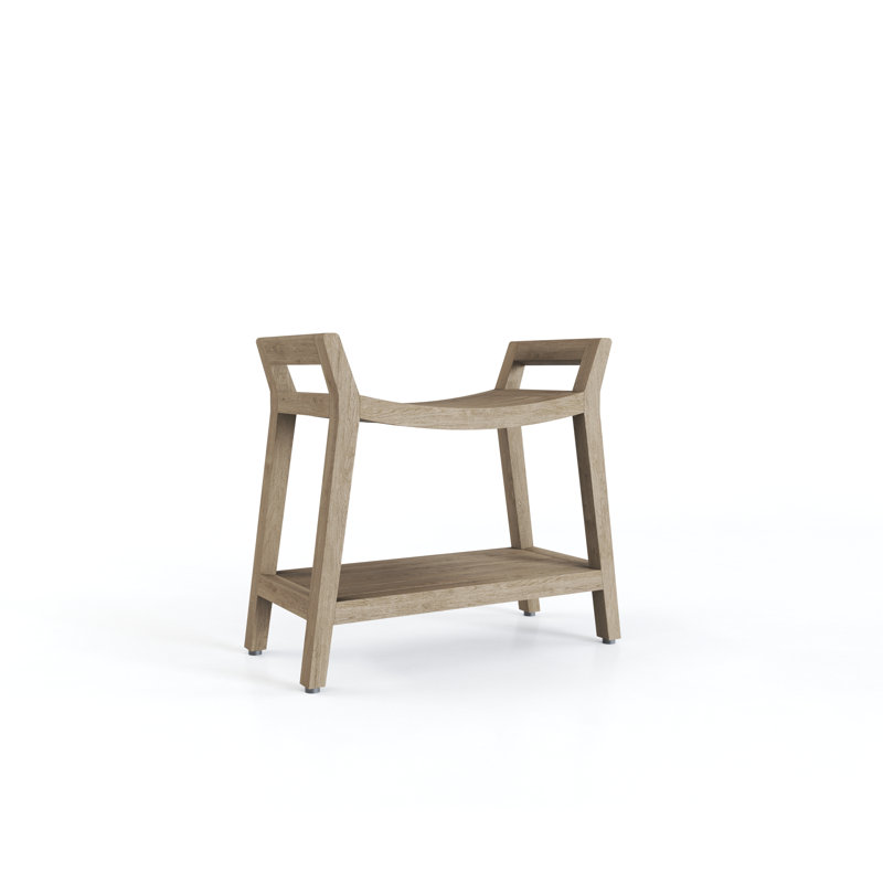 Banc de douche breveté en teck Ascend-Mist, H 18 po x l 24 po x P 12 po