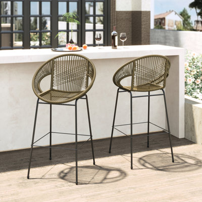 Faux pour le jardin et l'extérieur, fabriqué en PE de haute qualité, sièges ergonomiques confortables, motif tissé exquis, cadre, utilisation polyvalente dans le patio extérieur, design confortable, élégant et facile à placer