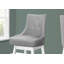 Tabouret de bar, ensemble de 2, pivotant, hauteur de bar, bois blanc, aspect cuir gris, transitionnel