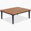Ensemble de meubles de patio de luxe avec coussins amovibles et table basse, canapé en bois d'acacia en forme de L avec table d'appoint, canapé modulaire d'extérieur pour la cour, véranda, beige