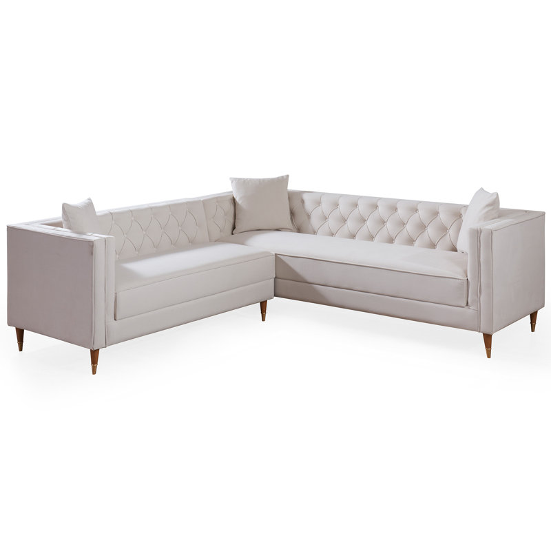 Reznor 2 - Piece Upholstered Sectional, Cream