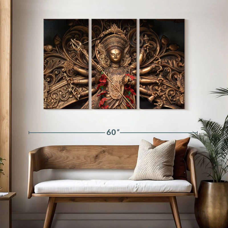 Adella Durga Puja, 32" H x 50" W