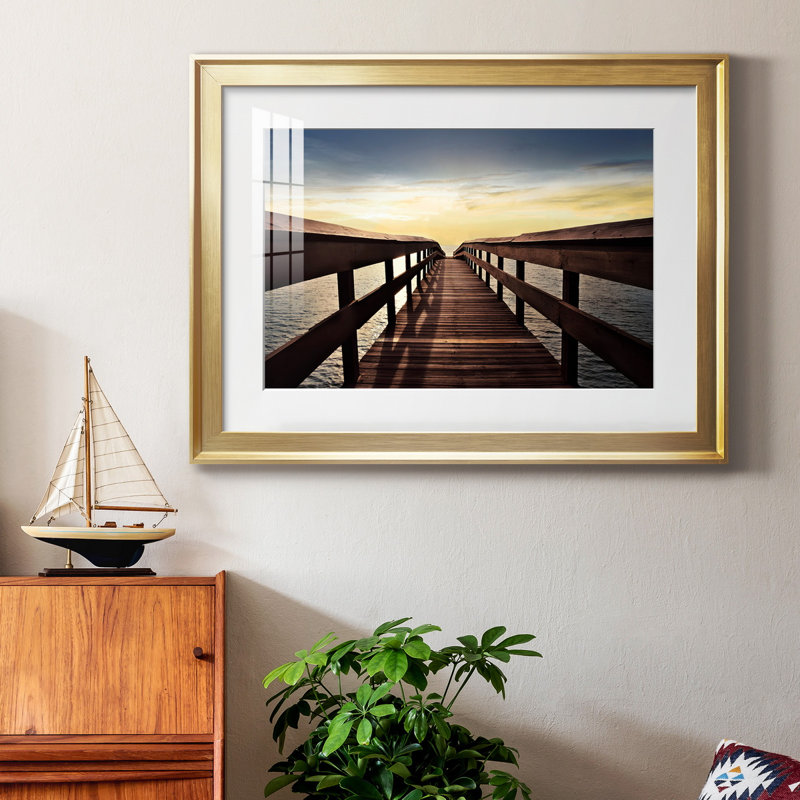 Naples Cove - photographie avec cadre photo, H 26,5 po x l 36,5 po x P 1,5 po, Or