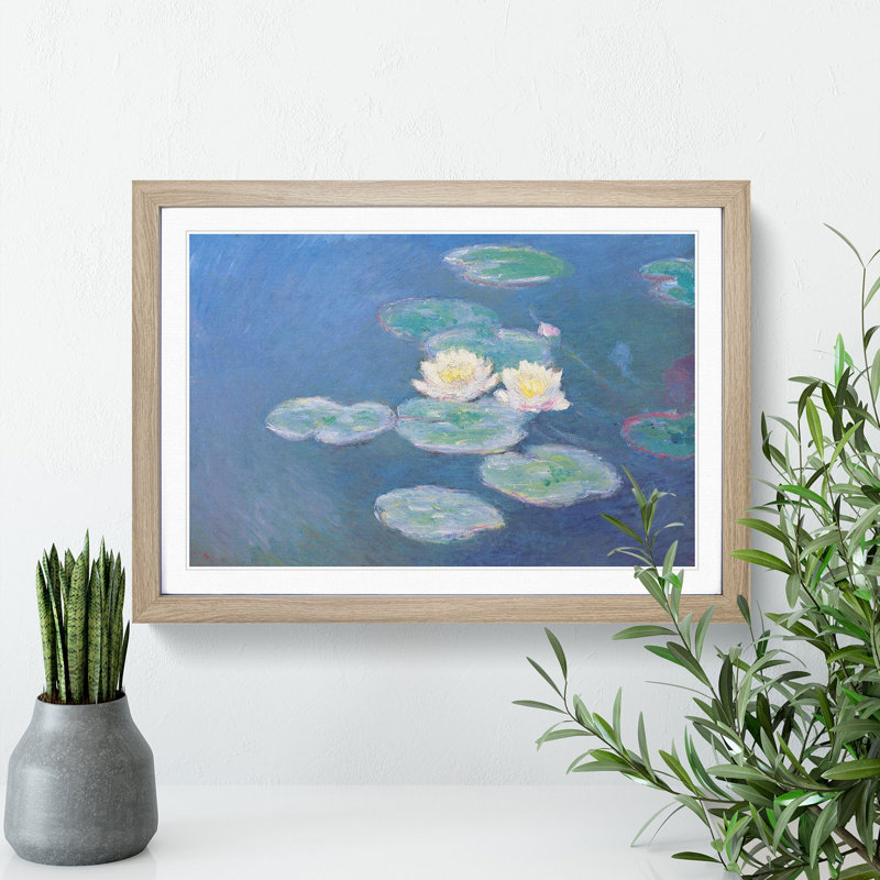 Water Lilies Lily Pond Vol.3 by Claude Monet - Picture Frame Painting, 27cm H x 36cm W x 2cm D, Oak