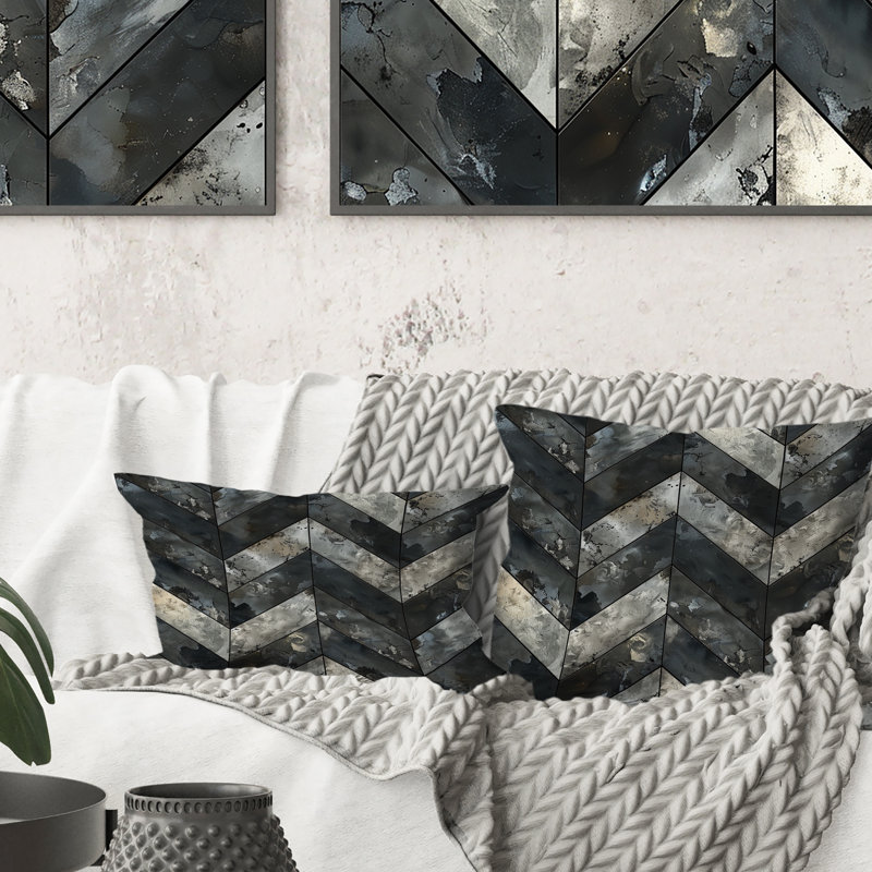 Coussin lombaire gris à chevrons magiques gris V