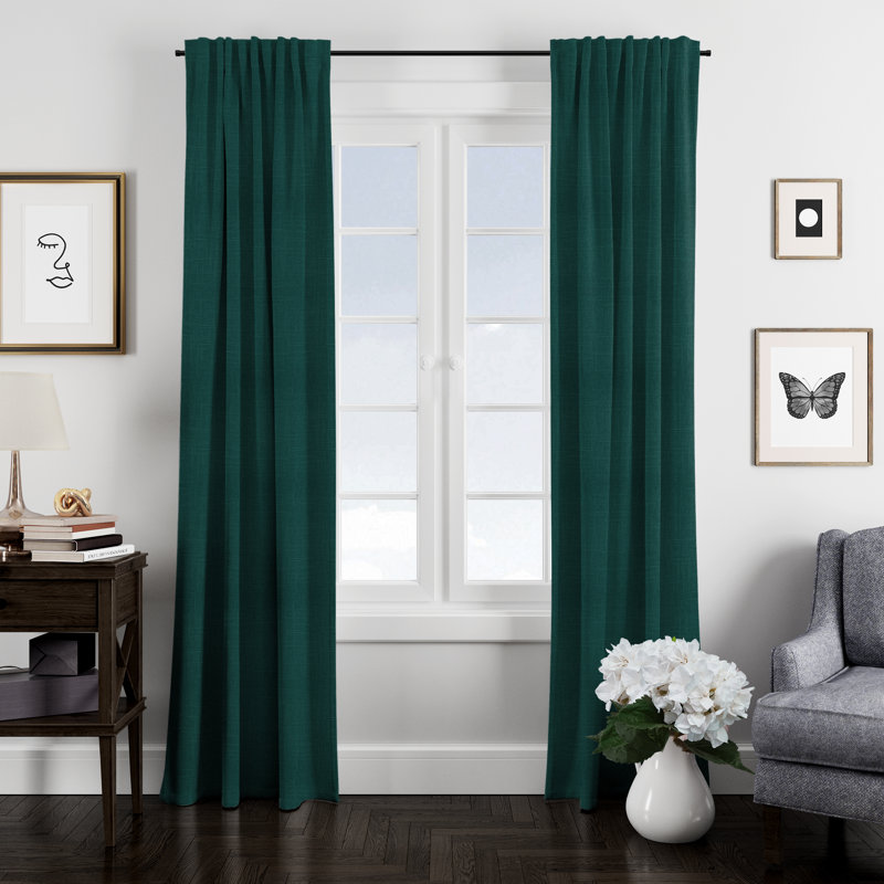 Luxe Linen Curtain, 50" W x 96" L, White