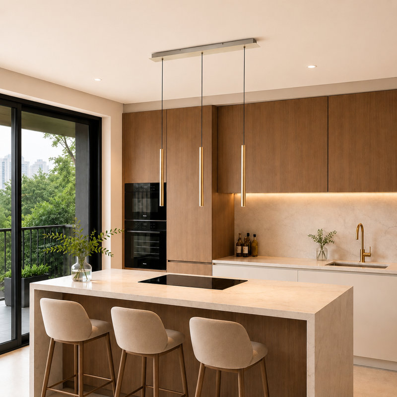 Baileyton 3 - Light Kitchen Island Pendant, Brass