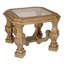 Table de bout carrée 24 "en bois clair et brun clair et verre-1289769005