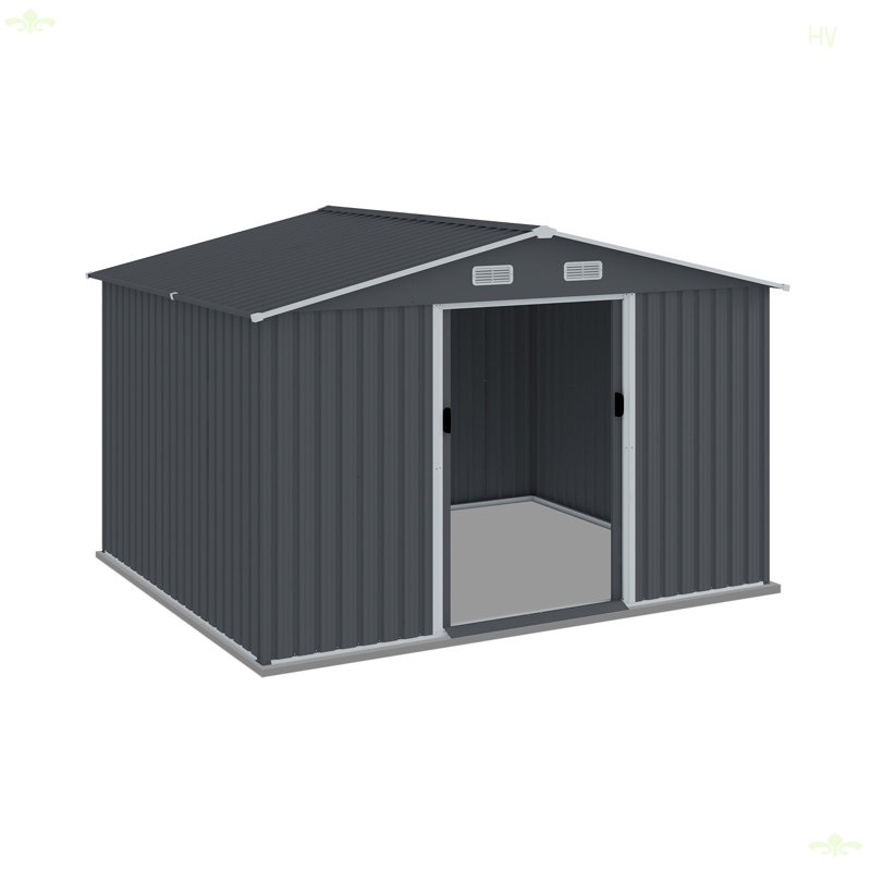 Outdoor Storage Shed 8 X 10 FT, Storage Hooks For Patio, Garden, Backyard & Deck