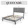Hegg Linen Tufted Upholstered Platform Bed with Wood Slats Headboard Included