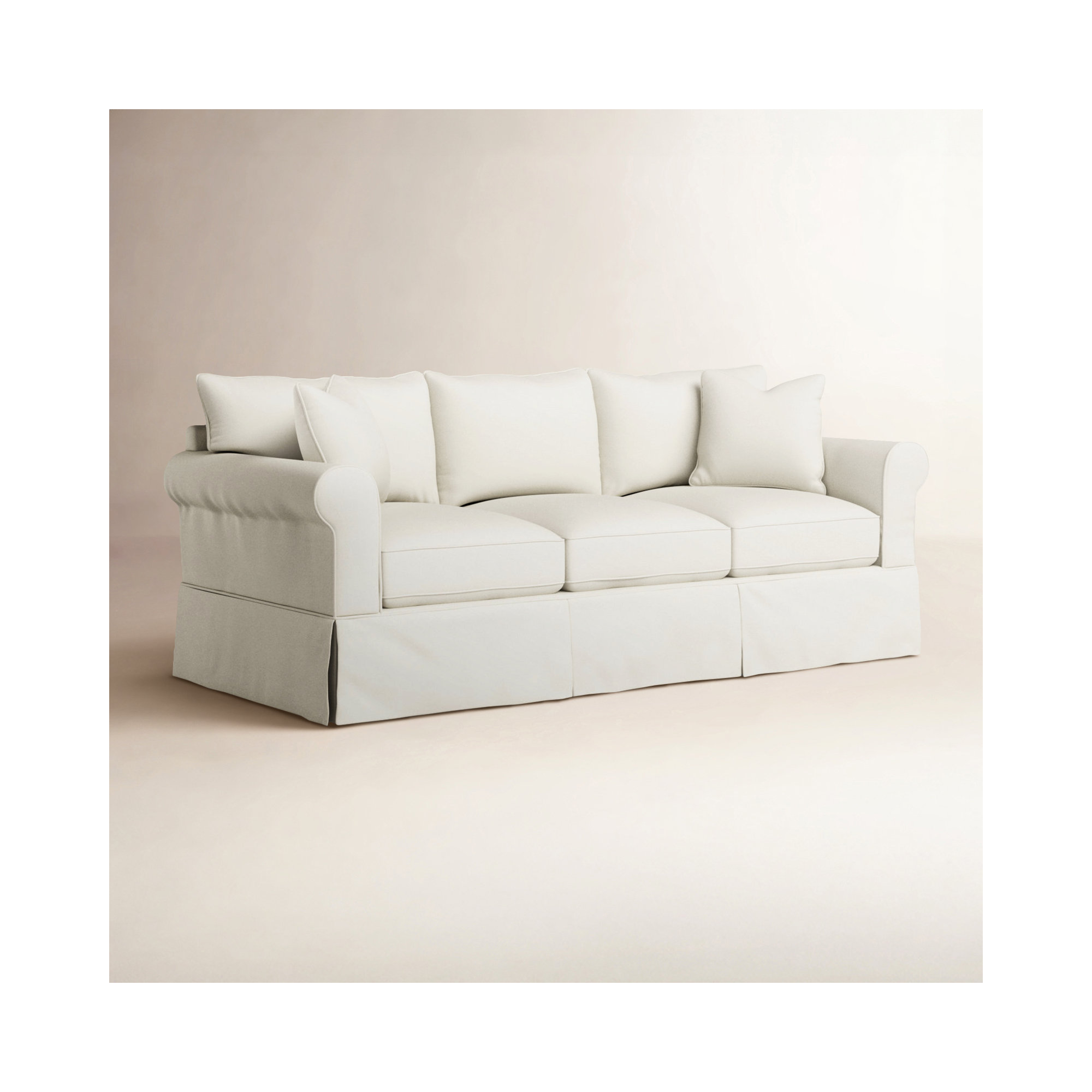 Amari 89'' Upholstered Sofa, Classic Bleach White