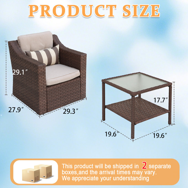Outdoor Patio Furniture Set, 6 Piece Patio Conversation Set Outdoor Furniture Set, 4 Rattan Lounge Chair With 2 Coffee Table & Cushions For Garden, Patio, Balcony, Deck(Gray)