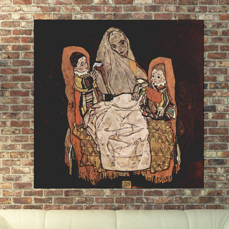 Egon Schiele - Wrapped Canvas Painting, 100cm H x 100cm W x 1.8cm D