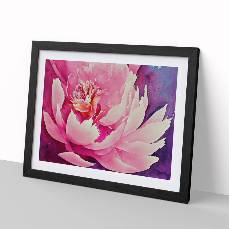 Amazing Peony Flower - Framed Print, Black Framed, 25cm H x 34cm W x 2cm D
