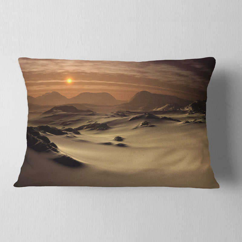 Magnifique coussin décoratif à motif de paysage brun magnifique