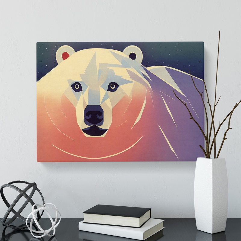 Polar Bear Abstract - Wrapped Canvas, 40cm H x 60cm W x 3cm D