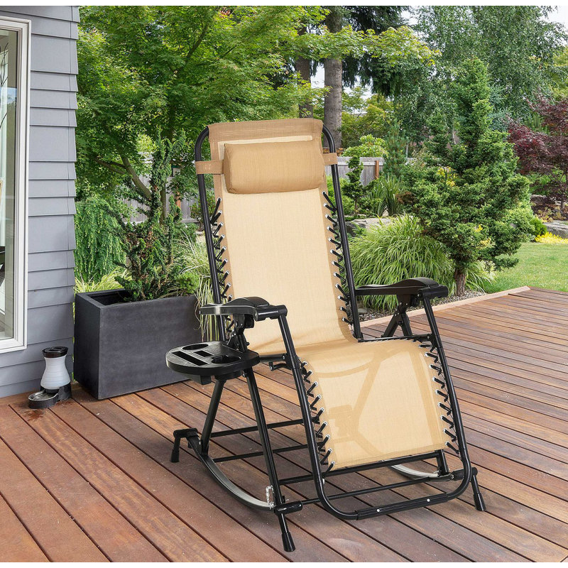 Chaise longue simple inclinable de 47,34 po sahur, Tanné