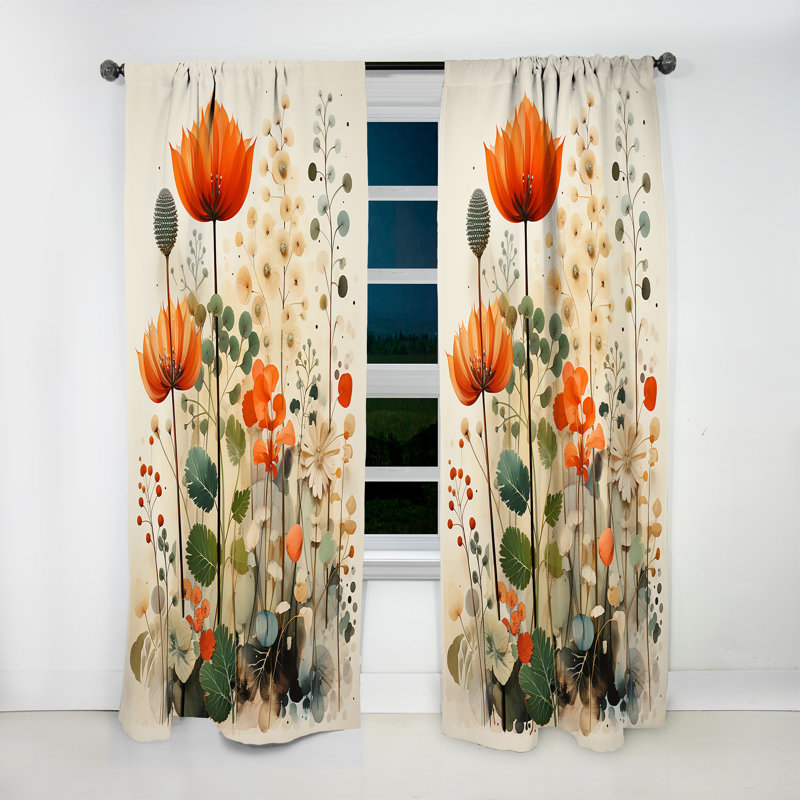 Haswell - Rideau Botanicals - Rideau abstrait obscurcissant - 1 panneau, L 52 po x L 63 po
