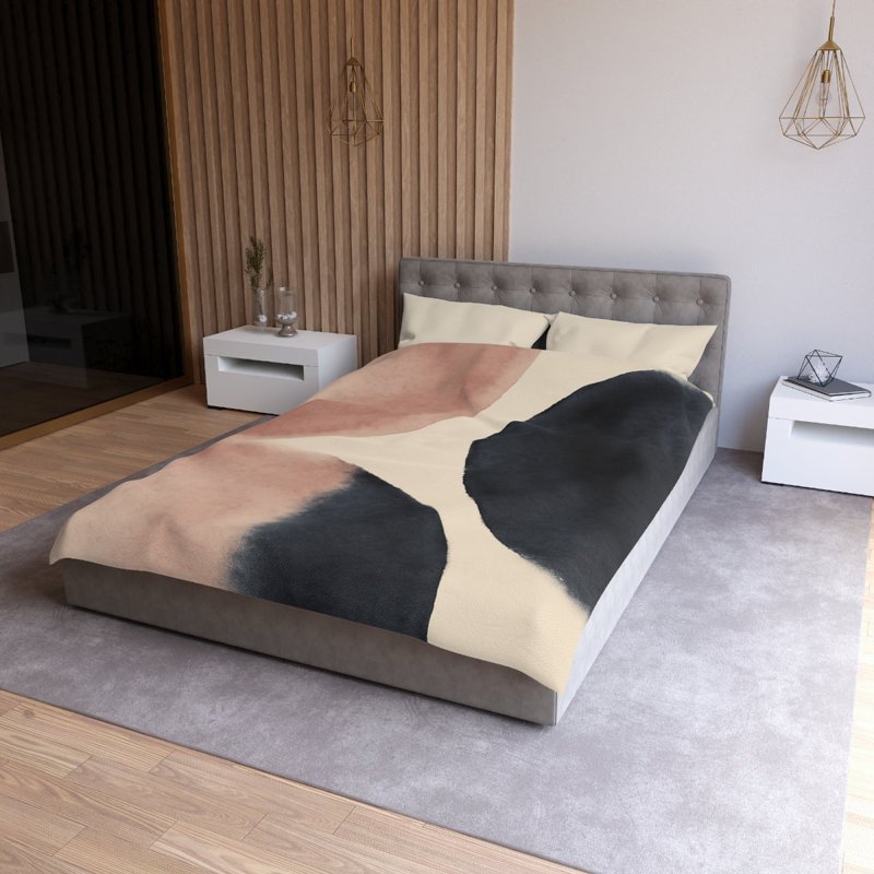 Microfiber Duvet Cover Boho Style, Design 79, Cream, Twin Duvet Cover