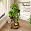 Support à plantes d'angle en métal à 5 ​​niveaux avec roulettes, noir, pour intérieur et extérieur-359661499