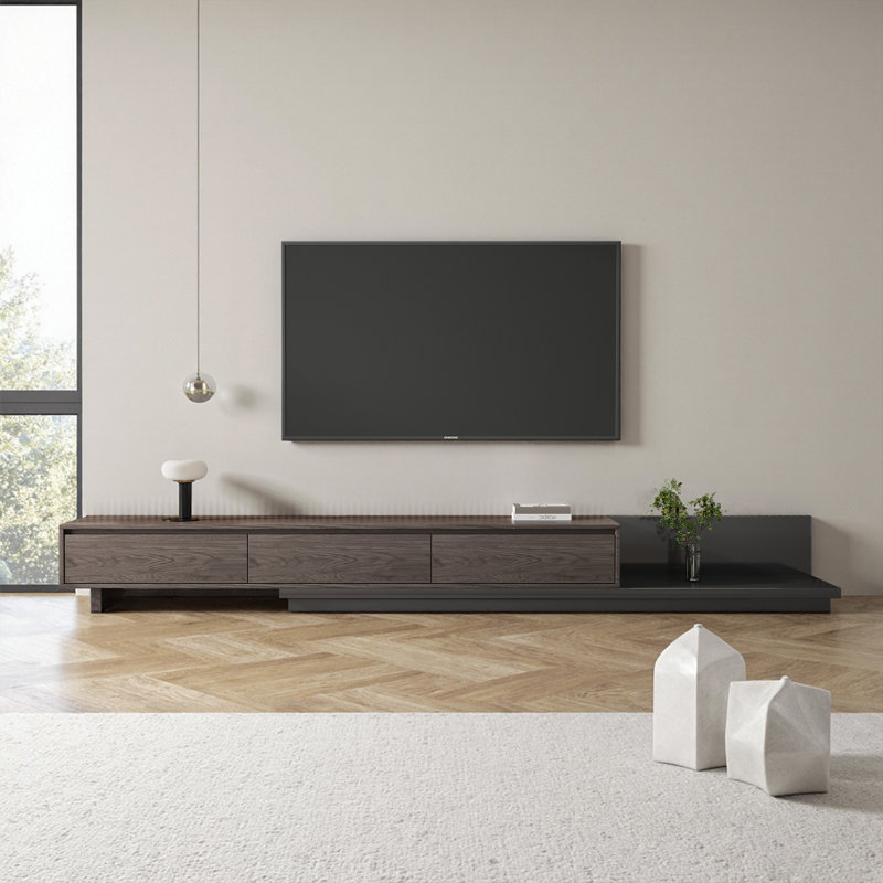 Tv Cabinet With 3 Drawers – Extendable Tv Unit Adjustable From 200cm To 330cm, Grey Tv Stand For Charnell   Fast Dispatch From UK Warehouse — 2 Working Days//Deliver within 2-4 working days.