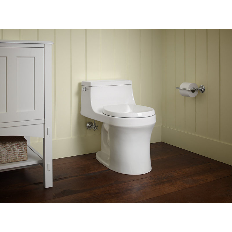 San Souci™ 1.28 GPF Water Efficient Round One-Piece toilet (Seat Included), Black