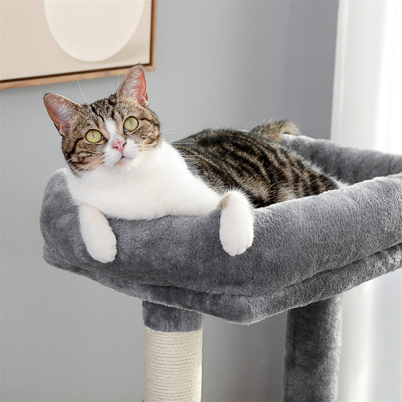 Cat Tree House, Gray/Beige