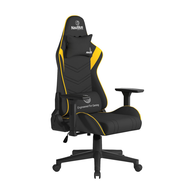 Metro Lane Adjustable Faux Leather Swiveling PC & Racing Game Chair, Black;Yellow