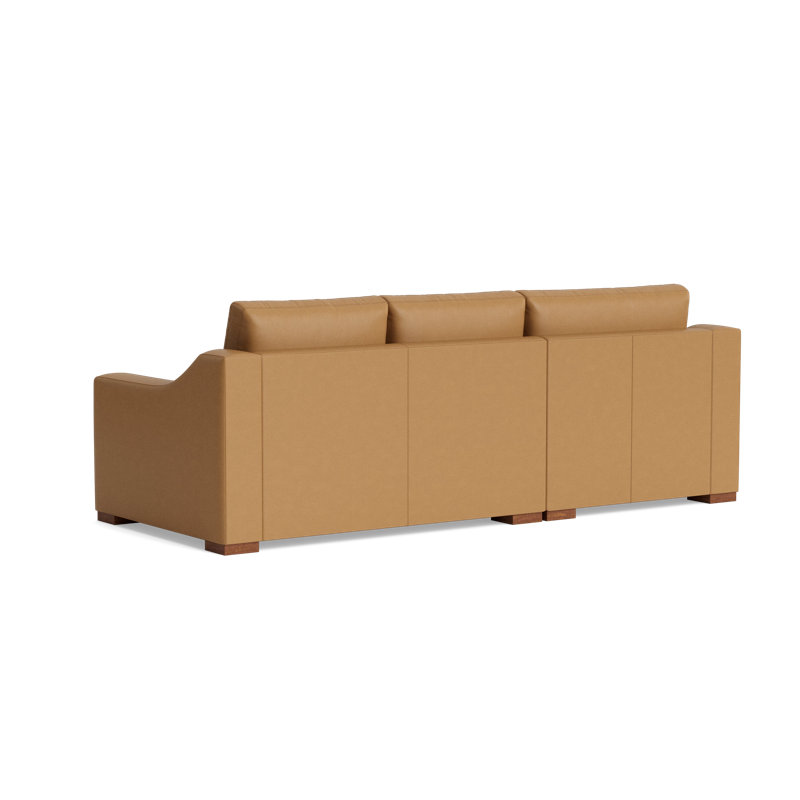 Lucca Leather Chaise Sectional, Left Hand Facing, Bison Butterscotch Top Grain Leather