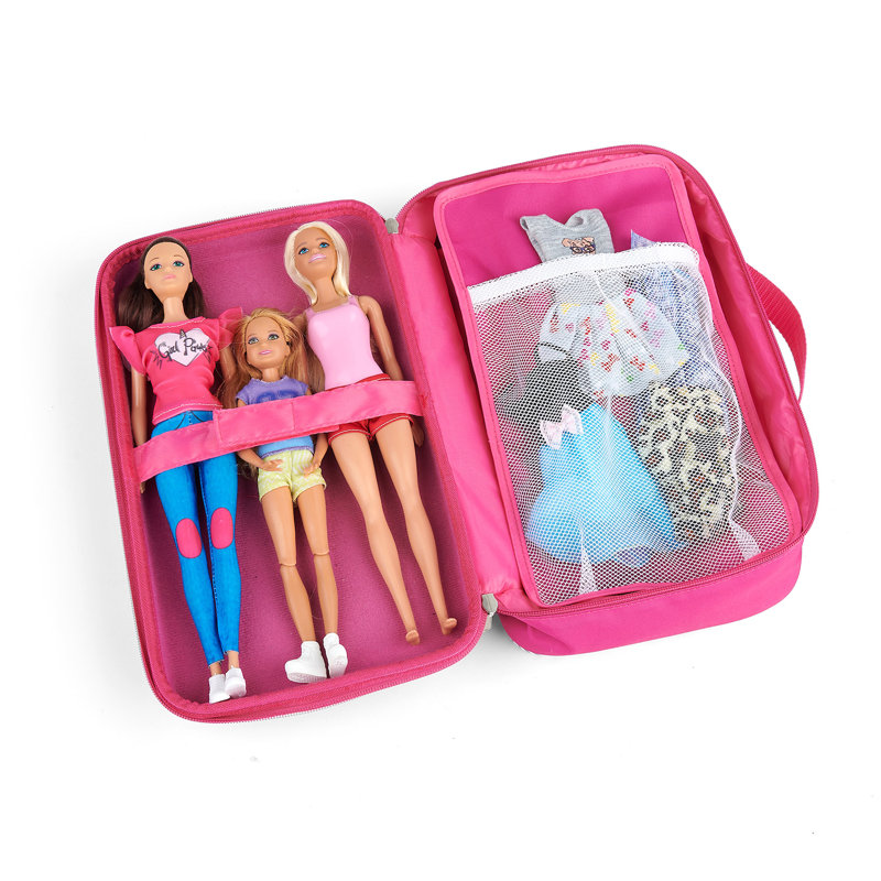 Fashion Doll Travel Case For 12-Inch Dolls, Pink Lipstick Print
