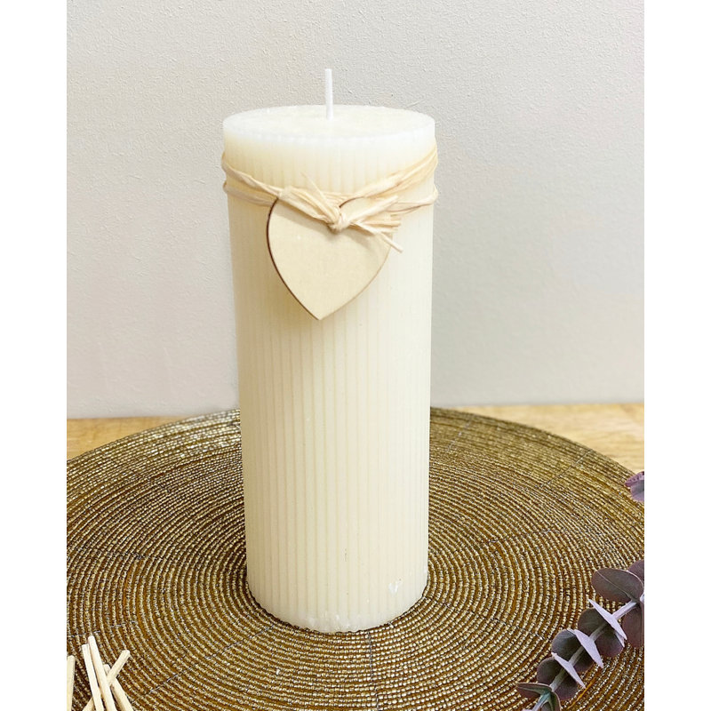 Unscented Pillar Candle, 17.5cm H x 7cm W x 7cm D