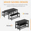 Ensemble de chaises de table de cuisine 3 pièces, ensemble de table de salle à manger pour 4 personnes, ensemble de table de salle à manger rectangulaire avec deux bancs, cadre en métal pour petits espaces, salle à manger ou salon-114308628