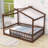 Vonie Wood Daybed with Roof and Slats-656567934-656634593