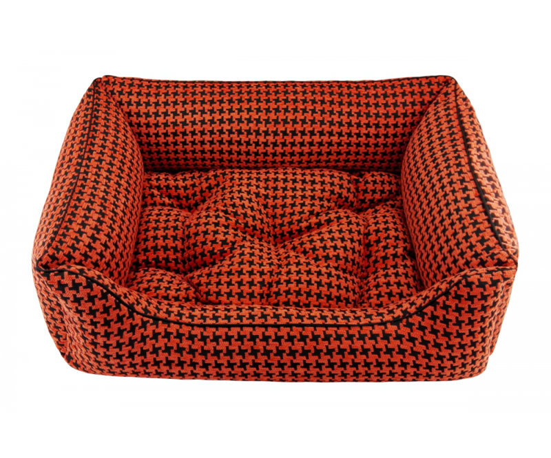 Houndstooth Orthopedic Polyester Pet Bed, Large (90cm W x 60cm D x 30cm H)