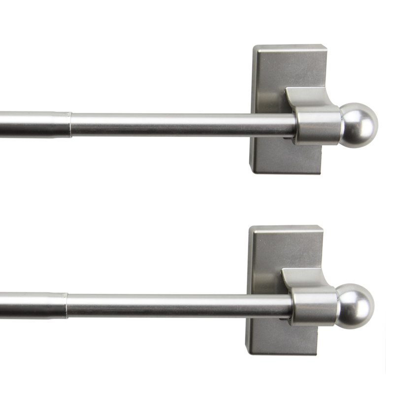 Tringle à rideaux magnétique réglable Darold, Nickel satiné, 9" - 16"