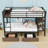 Metal Bunk Bed with Built-in Outlet and Extensive Storage-577917337