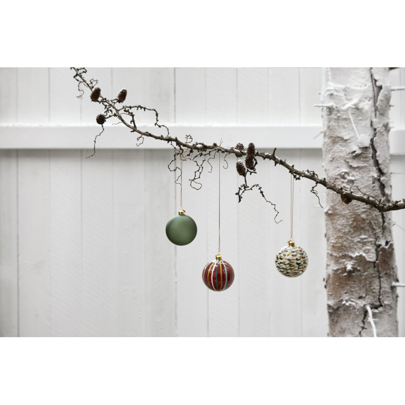 Ornement boule de Noël souvenir, Blanc / Bleu / Jaune