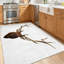 Tapis d'intérieur blanc lavable à la machine, motif tête de cerf et magnifiques bois-511391368