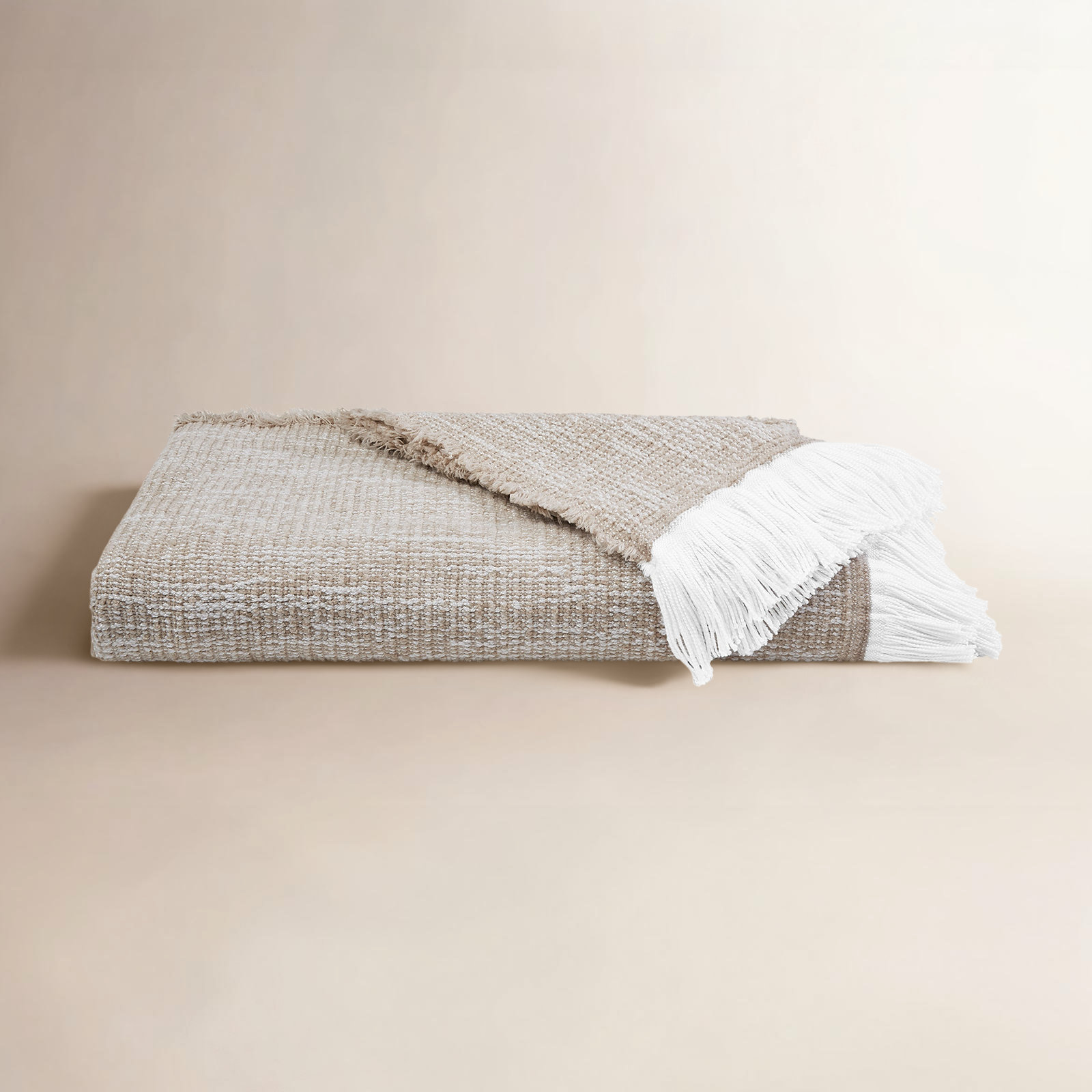 Sunbrella Wylene Indoor/Outdoor Performance Throw Blanket, Flax
