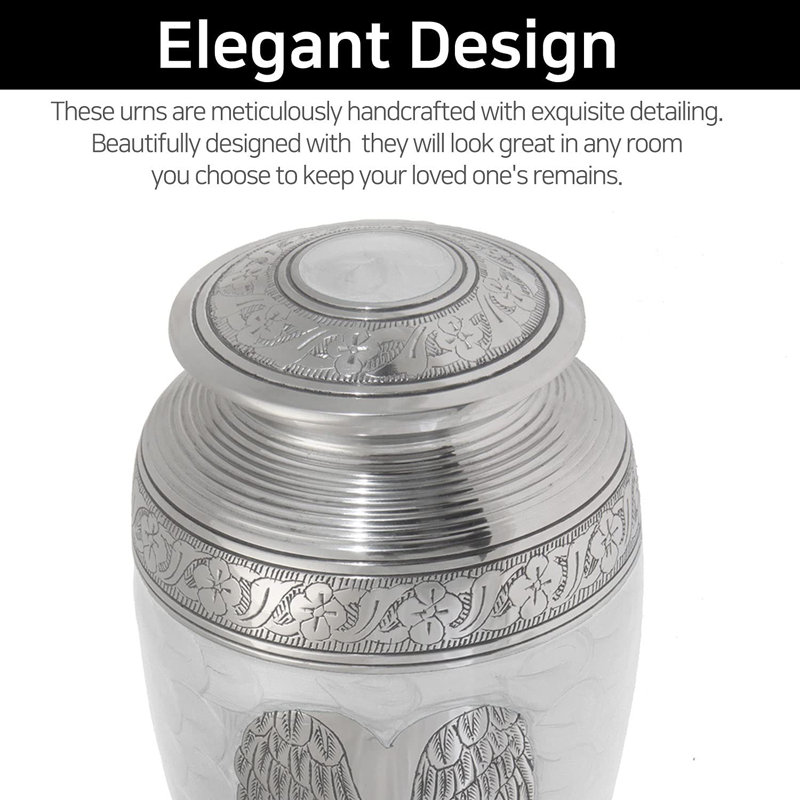 Astoria Grand Cremation Urn for Human Ashes for Adults, Funeral Burial Handcrafted Decorative Urns with Velvet Bag for Easy Preservation and Portability [Wing]